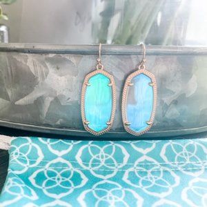 Kendra Scott Rose Gold Elles in Dichroic Glass